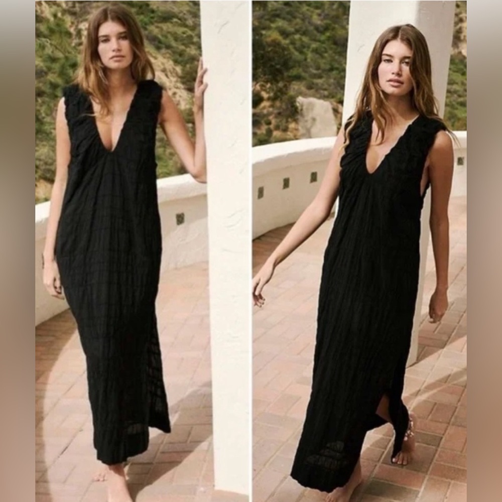 Free people Agatha Midi Dress in Black NWOT Size S